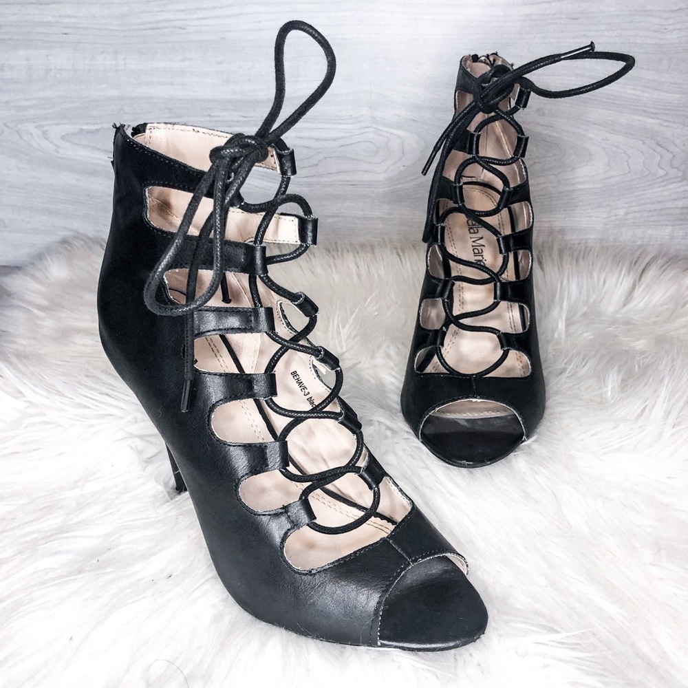 Caged Lace Up Sandals / Heels